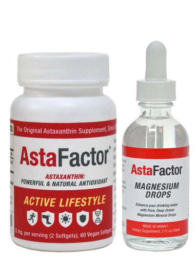 AstaFactor Active Lifestyle and Deep Ocean Magnesium Drops Bundle