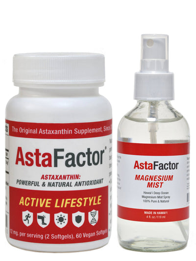 AstaFactor Active Lifestyle and Deep Ocean Magnesium Mist Bundle