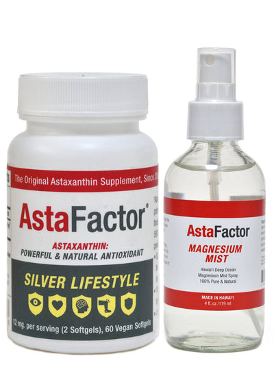 AstaFactor Pure Astaxanthin Supplement and Magnesium Mist Bundle